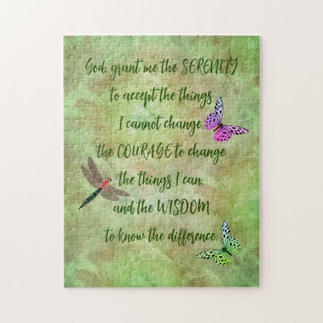 Serenity Prayer Butterfly-inspiration Pussel (Vertikal)