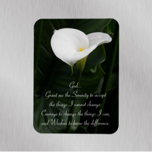 Serenity Prayer Calla Lily Blommigt Magnet