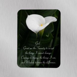 Serenity Prayer Calla Lily Blommigt Magnet