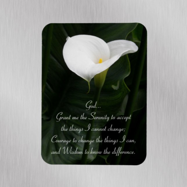 Serenity Prayer Calla Lily Blommigt Magnet (In Situ Fridge Door)