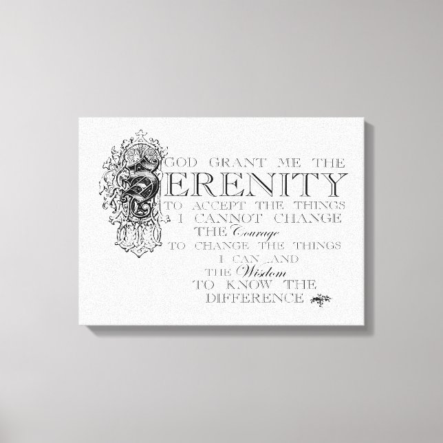 Serenity Prayer Canvastryck (Framsida)
