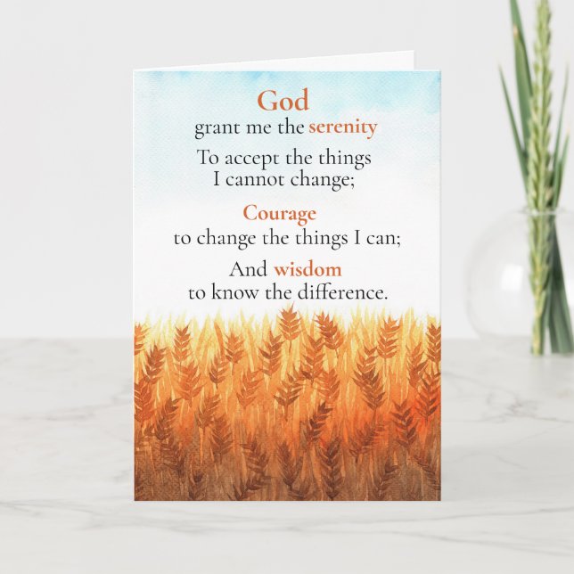Serenity Prayer Card Helgkort (Framsida)