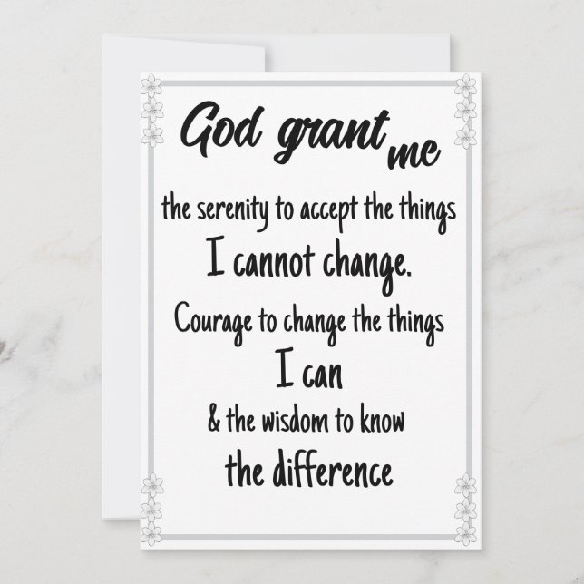 Serenity Prayer Card Julkort (Framsida)