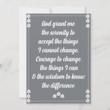 Serenity Prayer Card
