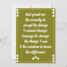 Serenity Prayer Card