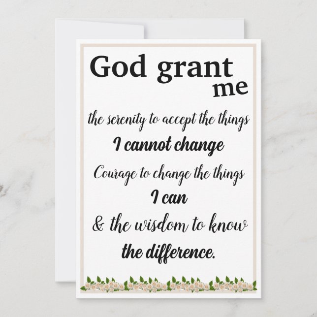 Serenity Prayer Card Julkort (Framsida)