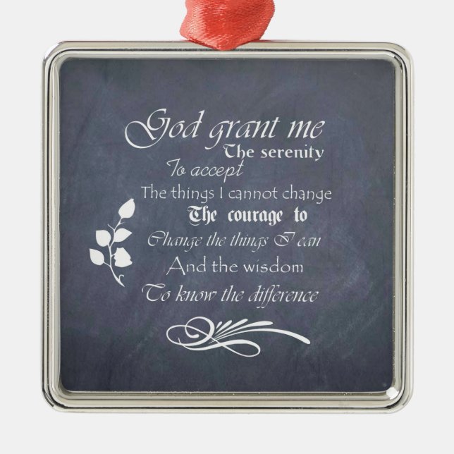 Serenity Prayer Chalkboard-gåvor Julgransprydnad Metall (Framsidan)