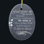 Serenity Prayer Chalkboard-gåvor - trendigets vint Julgransprydnad Keramik<br><div class="desc">Den underbara Serenity Prayer lyder: Gud skall ge mig ärligheten att acceptera det sak som jag inte kan ändra, modet att förändra det sak jag kan och klokheten att veta skillnaden. Det är skrivet i stil typsnitt och texten på ett äkta skrivbord. Det här är en underbar keepé, gåva eller...</div>