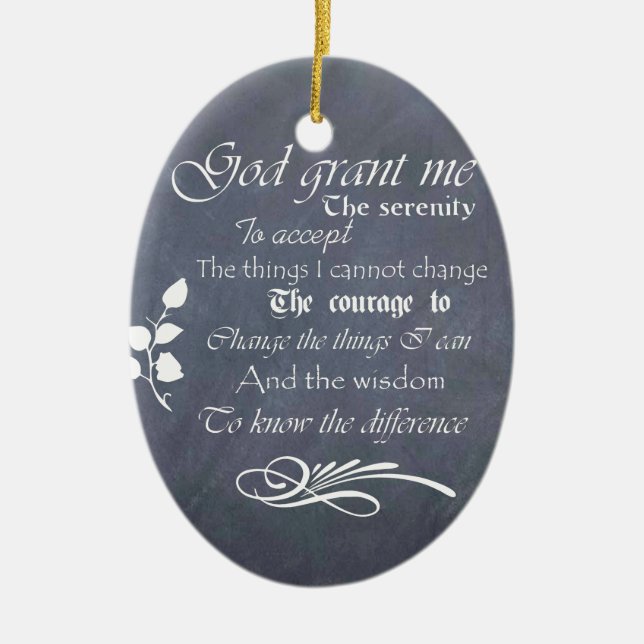 Serenity Prayer Chalkboard-gåvor - trendigets vint Julgransprydnad Keramik (Framsidan)