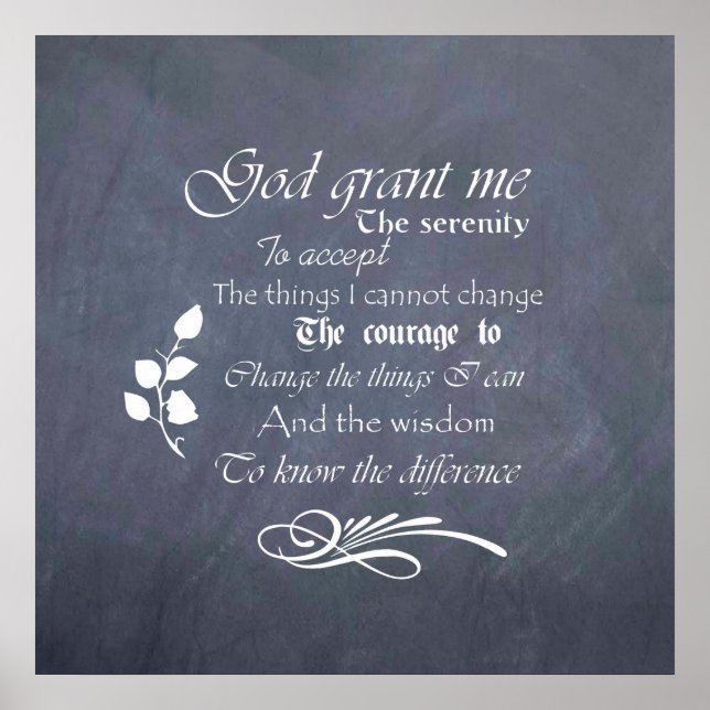 Serenity Prayer chalkboard poster bild - retro (Framsidan)