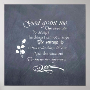 Serenity Prayer chalkboard poster bild - retro
