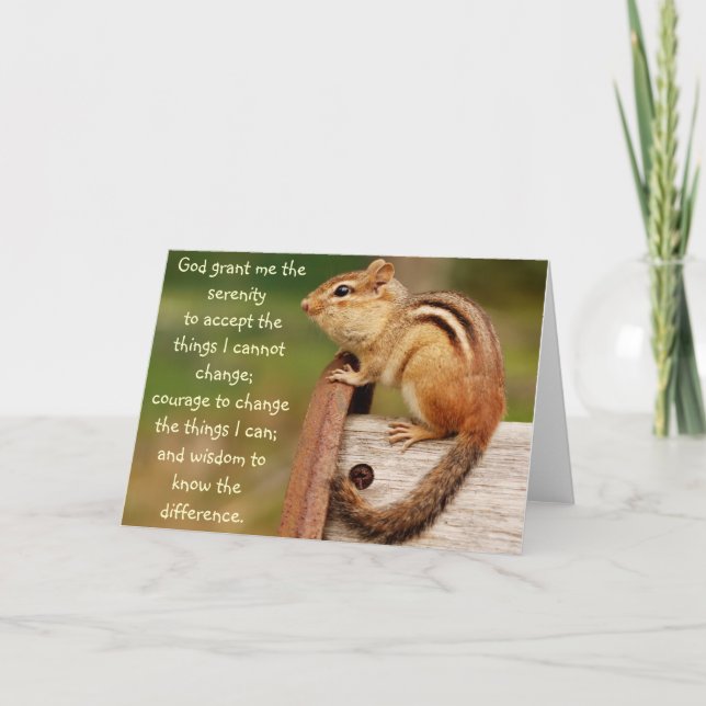 Serenity Prayer Chipmunk Card Kort (Framsida)
