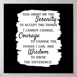 Serenity prayer citat fet svart och vitt poster
