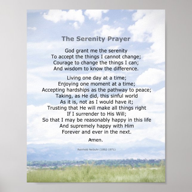 Serenity Prayer-citat på landskapsbild Poster (Framsidan)