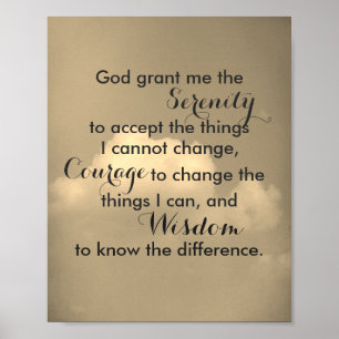 Serenity prayer-citat poster naturfotokonst