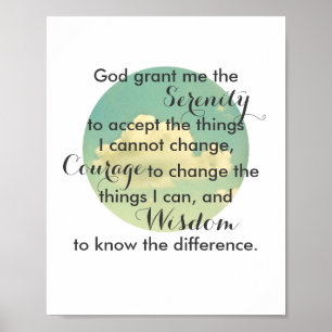 Serenity prayer-citat poster naturfotokonst