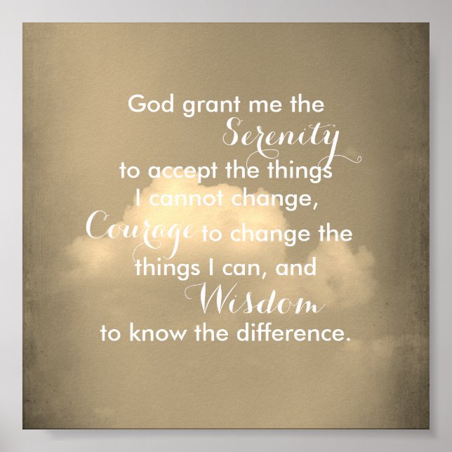 Serenity prayer-citat poster naturfotokonst (Framsidan)