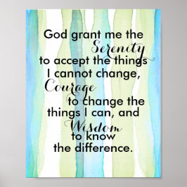 Serenity prayer citturkos och grönt rand poster
