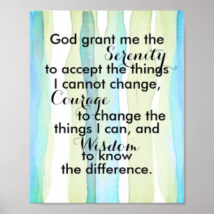 Serenity prayer citturkos och grönt rand poster