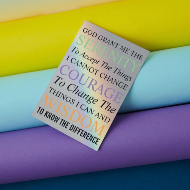 Serenity Prayer Colorful Rainbow Blank Tack Kort (Skapare uppladdad)