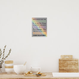 Serenity Prayer Colorful Rainbow Poster