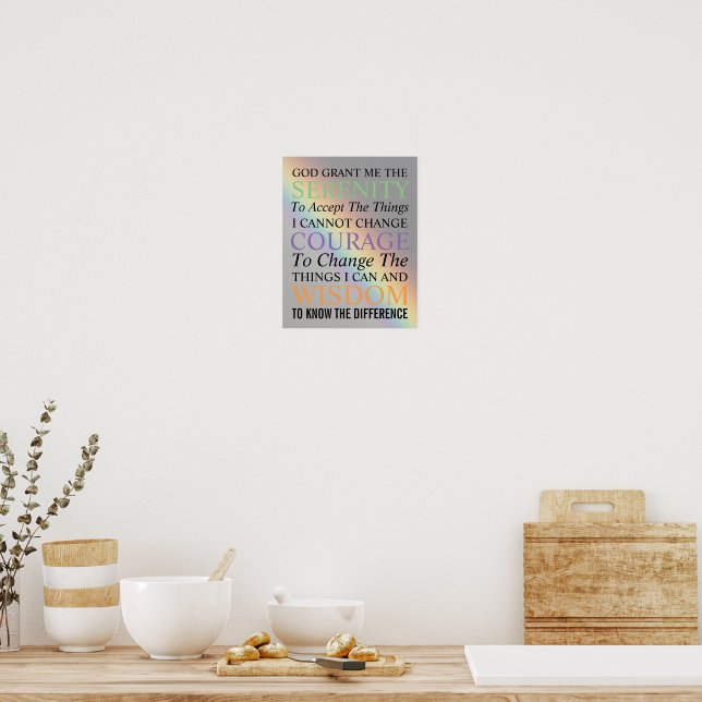 Serenity Prayer Colorful Rainbow Poster (Kök)