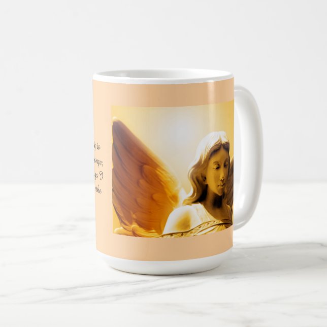 Serenity Prayer Colorful Yellow Gold Orange Angel  Kaffemugg (Framsida höger)