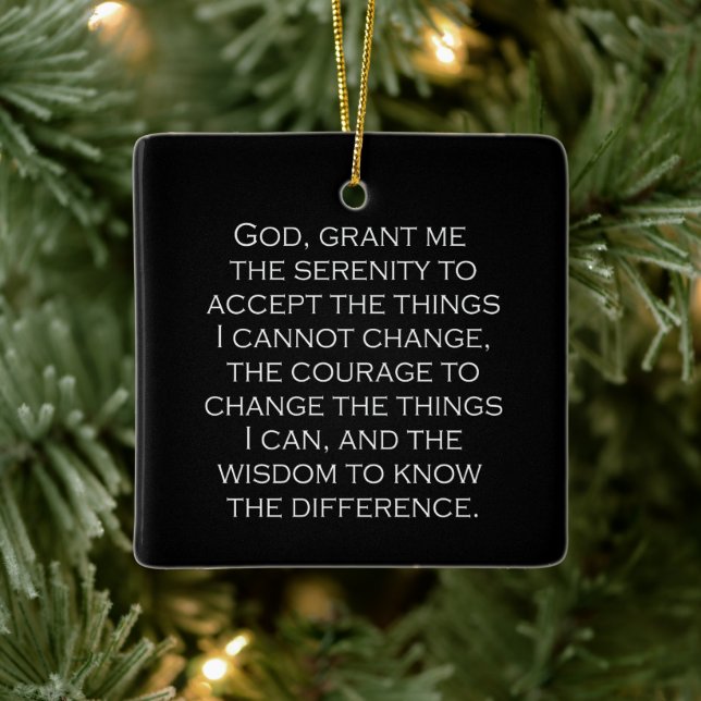 Serenity Prayer Copperplate Gothic Holiday  Julgransprydnad Keramik (Träd)
