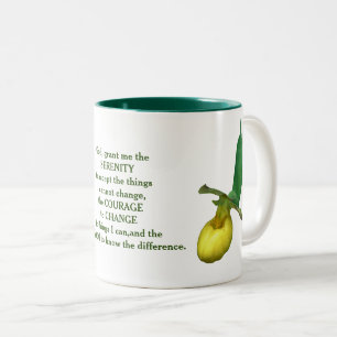 Serenity Prayer Dam Slipper Orchid Flower Två-Tonad Mugg