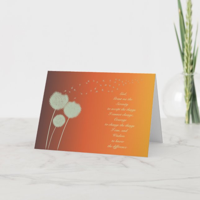 Serenity Prayer dandelions kort (Framsida)