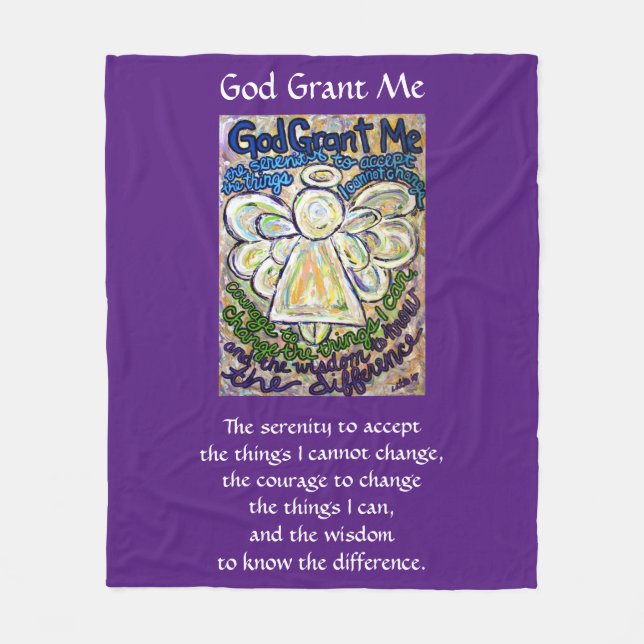 Serenity Prayer Dikt Angel Anpassningsbar Fleece B (Framsidan)