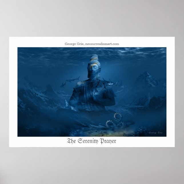 Serenity Prayer eller Tranquilitet Meditation Poster (Framsidan)