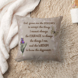 Serenity Prayer Flower Butterfly-inspiration Kudde