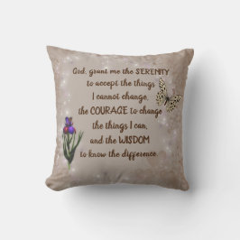 Serenity Prayer Flower Butterfly-inspiration Kudde