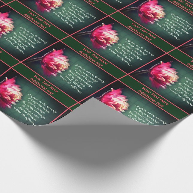 Serenity Prayer Flower Inspirational Personlig Presentpapper (Hörn)