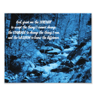 Serenity Prayer Flowing Brook Inspirational 8x10 Fototryck