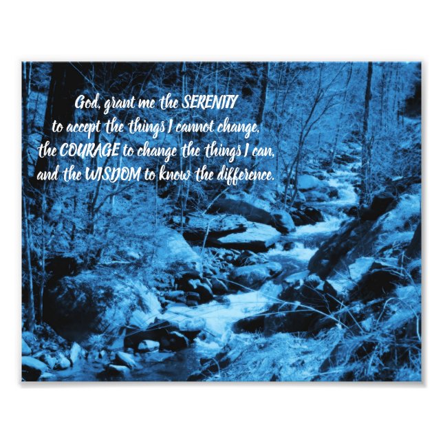 Serenity Prayer Flowing Brook Inspirational 8x10 Fototryck (Framsidan)