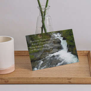 Serenity Prayer Forest Waterfall Photo Blank Kort