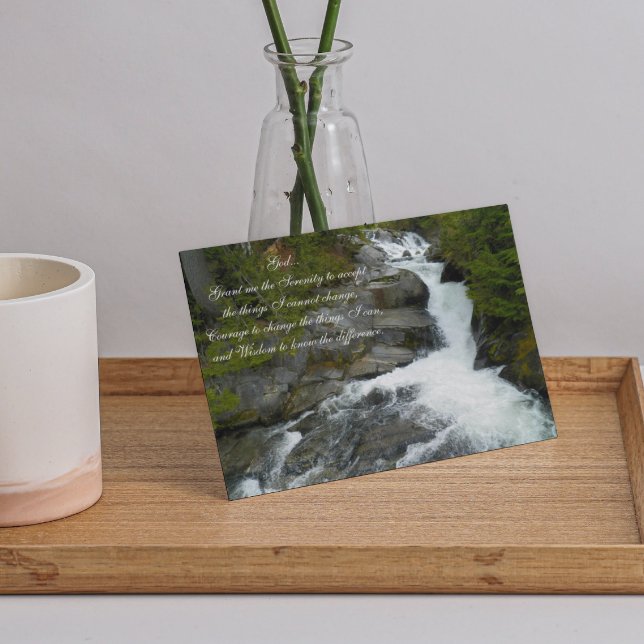 Serenity Prayer Forest Waterfall Photo Blank Kort (Skapare uppladdad)