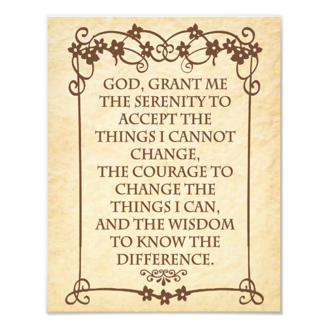 SERENITY PRAYER FOTOTRYCK (Framsidan)