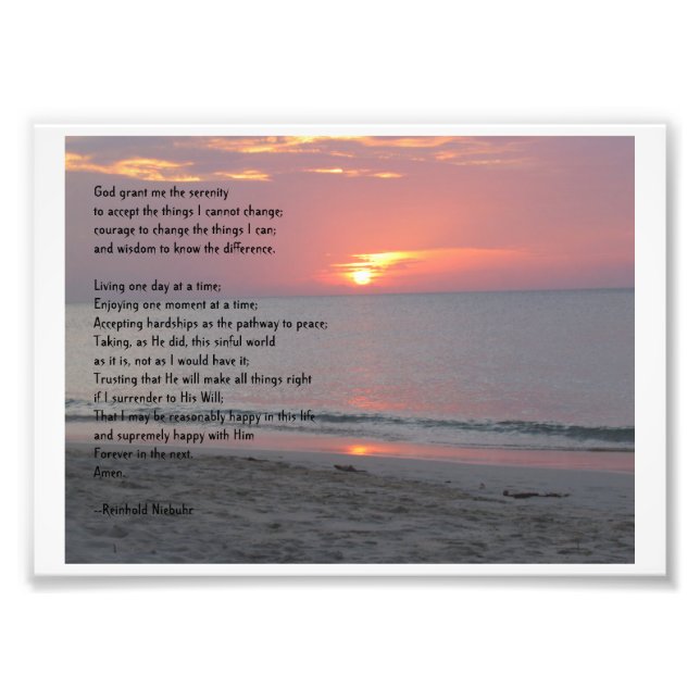 Serenity Prayer Fototryck (Framsidan)