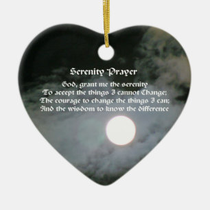 Serenity Prayer Full Moon Inspirational Julgransprydnad Keramik