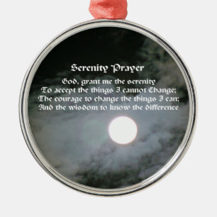Serenity Prayer Full Moon Inspirational Julgransprydnad Metall