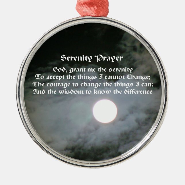 Serenity Prayer Full Moon Inspirational Julgransprydnad Metall (Framsidan)