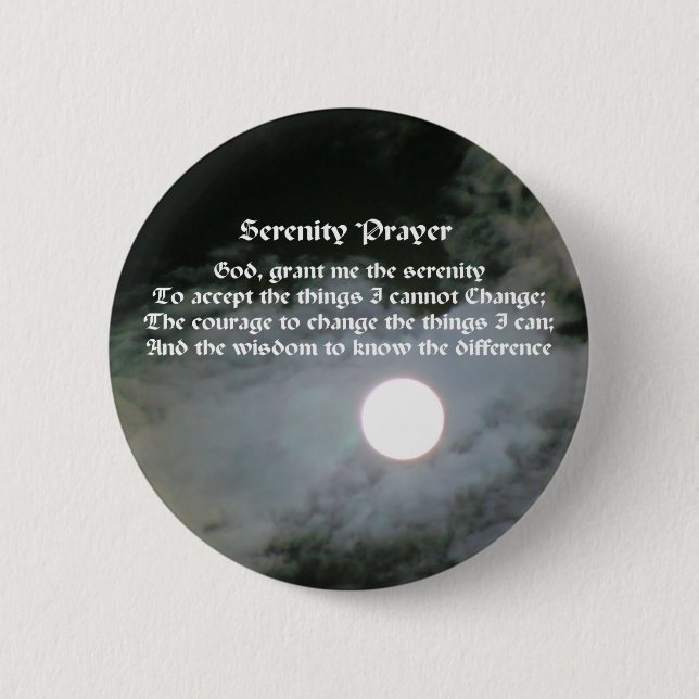 Serenity Prayer Full Moon Inspirational Knapp (Framsida)
