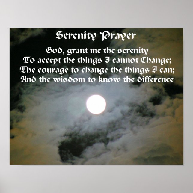 Serenity Prayer Full Moon Inspirational Poster (Framsidan)