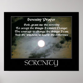 Serenity Prayer Full Moon Inspirational Poster