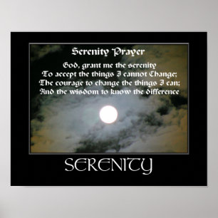 Serenity Prayer Full Moon Inspirational Poster