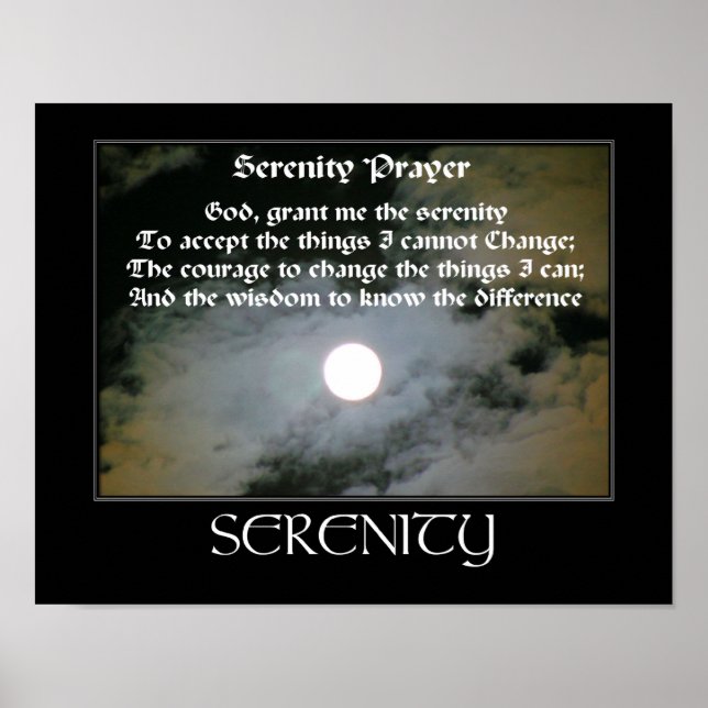 Serenity Prayer Full Moon Inspirational Poster (Framsidan)