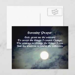 Serenity Prayer Full Moon Inspirational Vykort